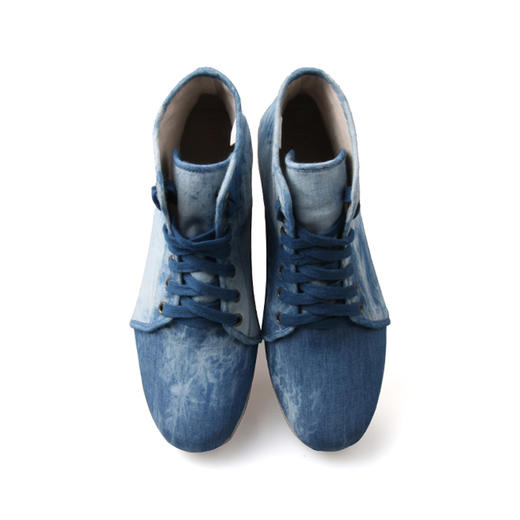 内联升男鞋手工单鞋千层底男千海之蓝系列尖头系带单靴8108A 商品图4