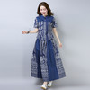 中式民族风短袖印花棉麻半身裙修身两件套 货号LZ3069 商品缩略图2