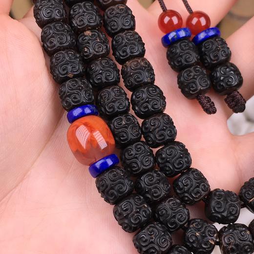 已开光0708108颗椰蒂回纹珠原创设计款搭配南红三通顶珠腰珠青金隔片