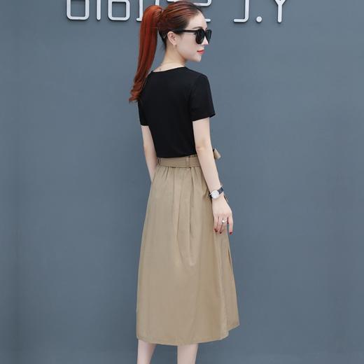（7.26下架）夏装2018新款女装短袖韩版显瘦中长款气质两件套装裙子XFL059 商品图3