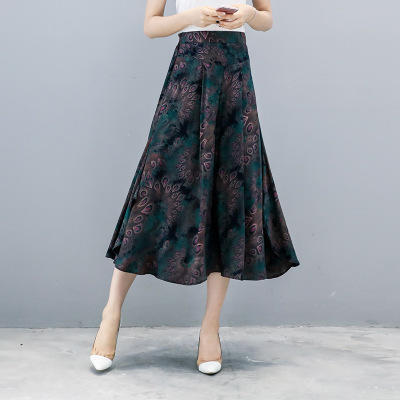 2018夏季新款高腰宽松显瘦九分印花阔腿裤大码 商品图1