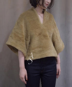 TOTEME 奶咖色Azzuro仿生毛树冠型上衣