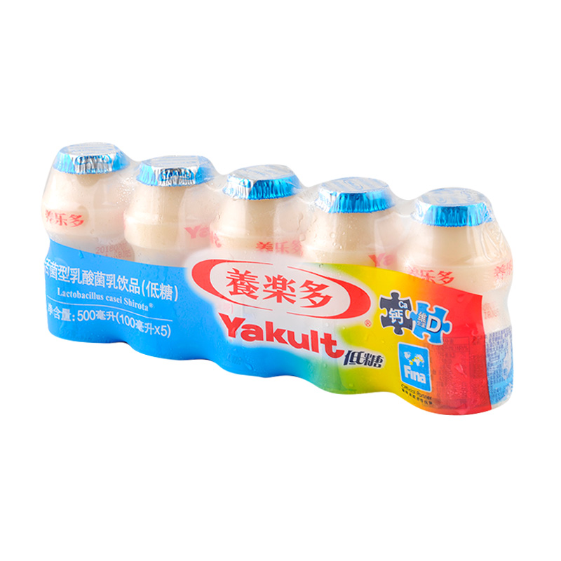 养乐多（Yakult） 低糖 活菌型乳酸菌乳饮品 100ml*5瓶/组