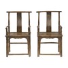 清晚期榆木明清老家具扶手椅（对）椅子官帽椅Q1603002960 Antique Elm wood Pair of chair 商品缩略图1