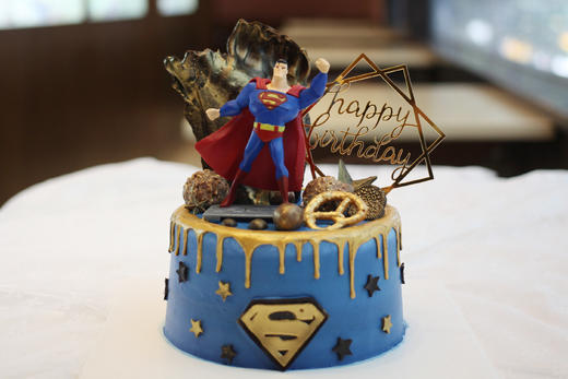 场景主题蛋糕系列superman超人如图款式新鲜水果动物性淡奶油