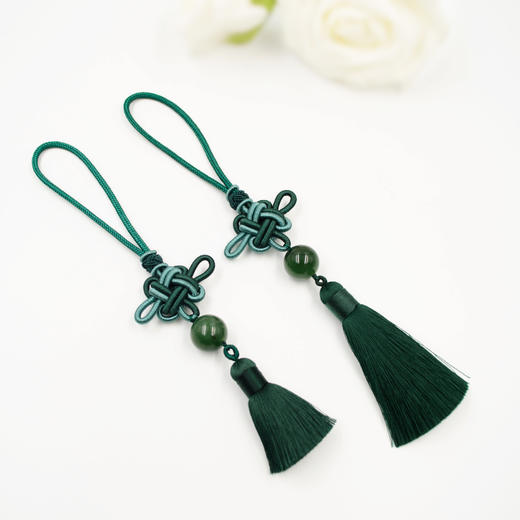 和田玉（碧玉）玉珠如意结挂件-中国风伴手礼 商品图3
