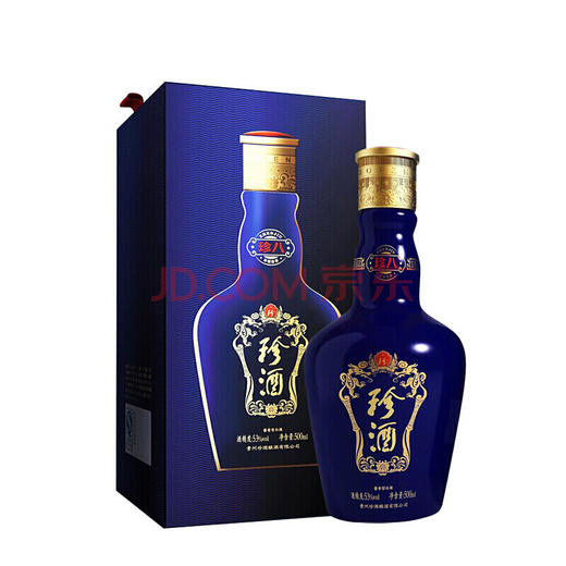 【推荐】珍酒 珍八 酱香型白酒 53度 酒中珍品 珍藏酱香 500ml 单瓶装 商品图1
