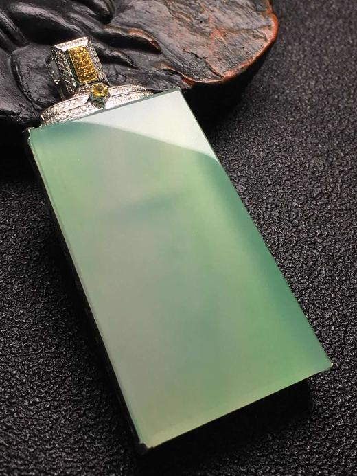 w0346翡翠冰绿无事牌吊坠