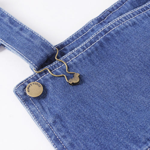 M码蓝色韩版学生女吊带短裙牛仔背带裙连衣裙B4 商品图3