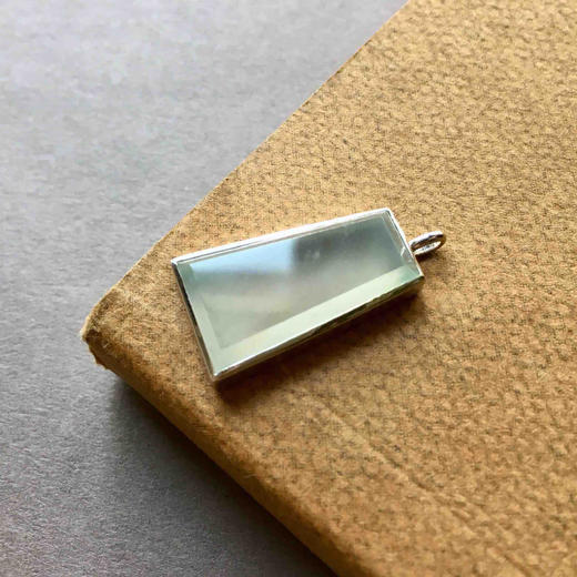 高冰种翡翠无事牌18k白金镶嵌 商品图0