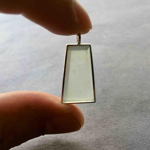 高冰种翡翠无事牌18k白金镶嵌 商品图9