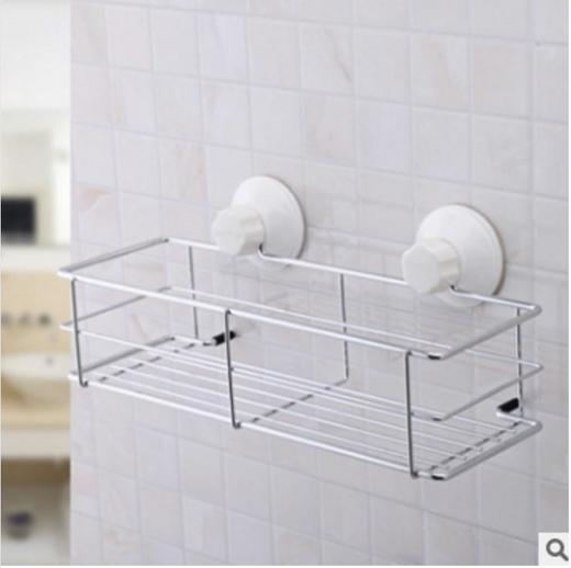 【置物架】*双庆吸盘金属置物架浴室壁挂收纳整理架免打孔收纳架厨卫置物篮 商品图0