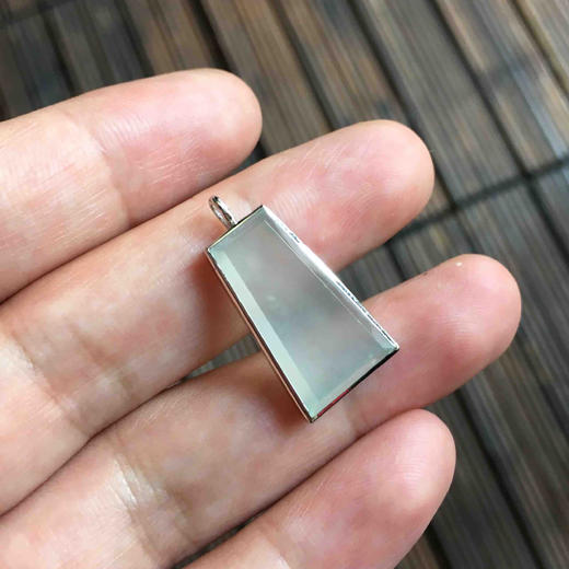 高冰种翡翠无事牌18k白金镶嵌 商品图7