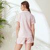 HSIA遐 夏季家居服两件套 休闲宽松衬衫领短袖短裤贡缎睡衣套装女 商品缩略图4