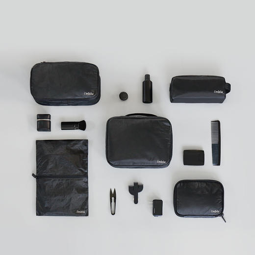 imblu 美国杜邦纸材料防水耐脏的旅行收纳包  黑色便携洗漱包数码包内衣包化妆包 商品图1
