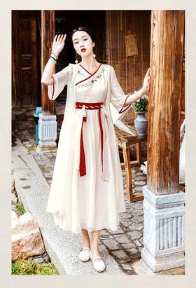 【服饰鞋包】复古民族风新款汉服两件套连衣裙+披风