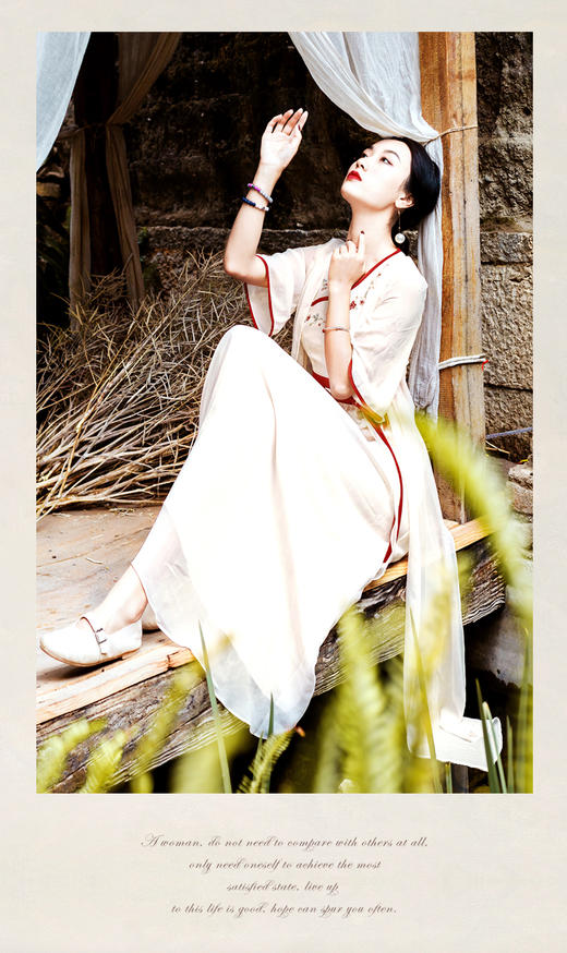 【服饰鞋包】复古民族风新款汉服两件套连衣裙+披风 商品图6