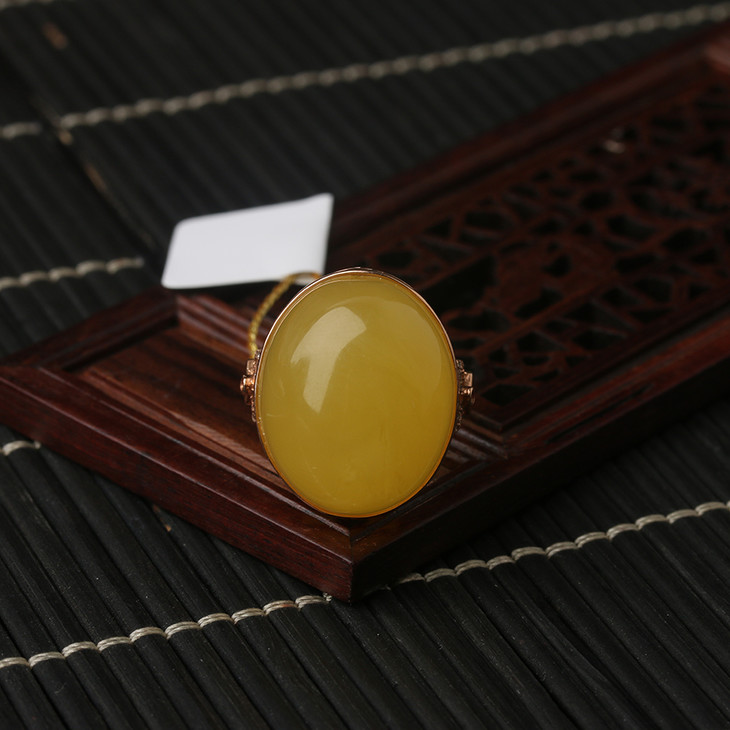 d48788k金蜜蜡蛋面戒指