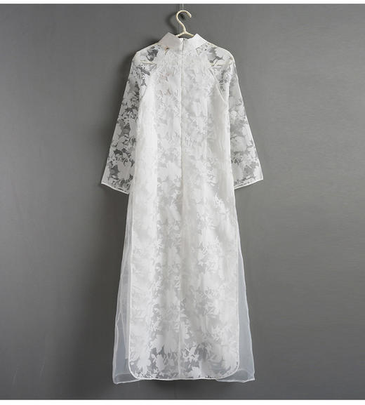 【服饰鞋包】妙生莲夏季女装立领七分袖中国风改良中式修身唐装奥黛旗袍连衣裙 商品图1