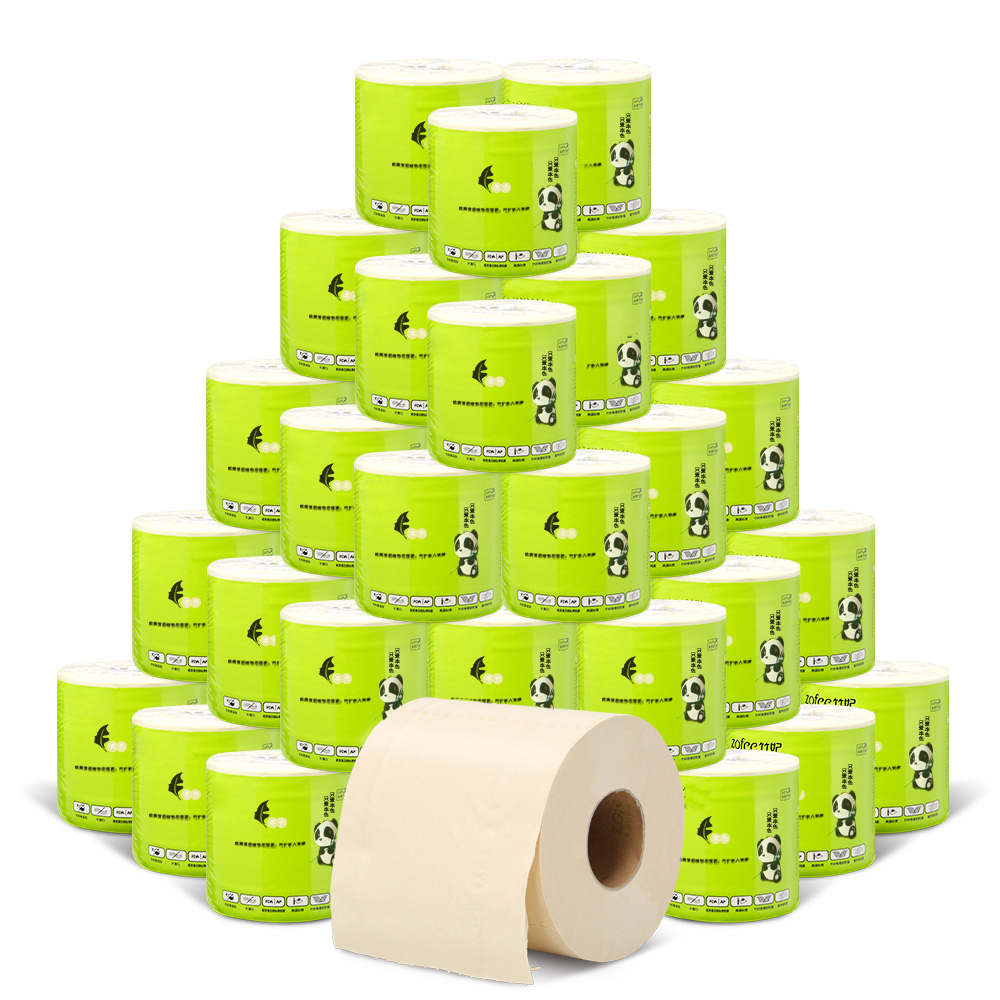 【曼天雨 深度定制】竹纤维本色卷纸 竹纤维纸巾竹浆家用卷筒纸 27卷整箱