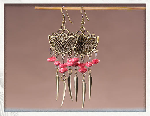 【服饰鞋包】欧美复古特色耳环民族风个性扇形小辣椒耳环 商品图4