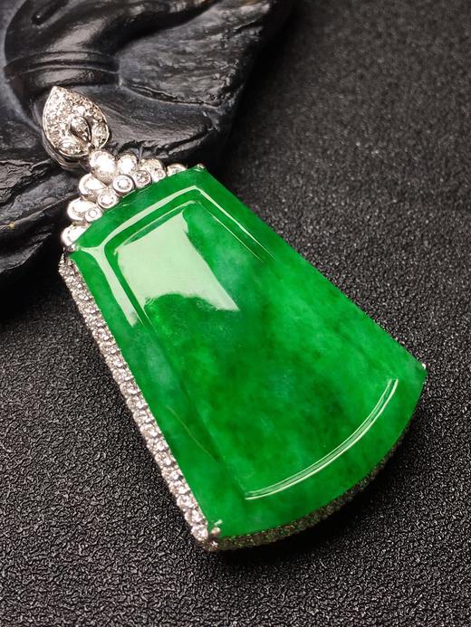 w0391翡翠冰阳绿无事牌