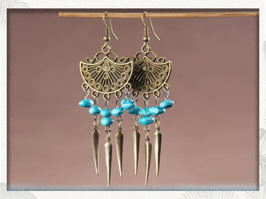 【服饰鞋包】欧美复古特色耳环民族风个性扇形小辣椒耳环 商品图1