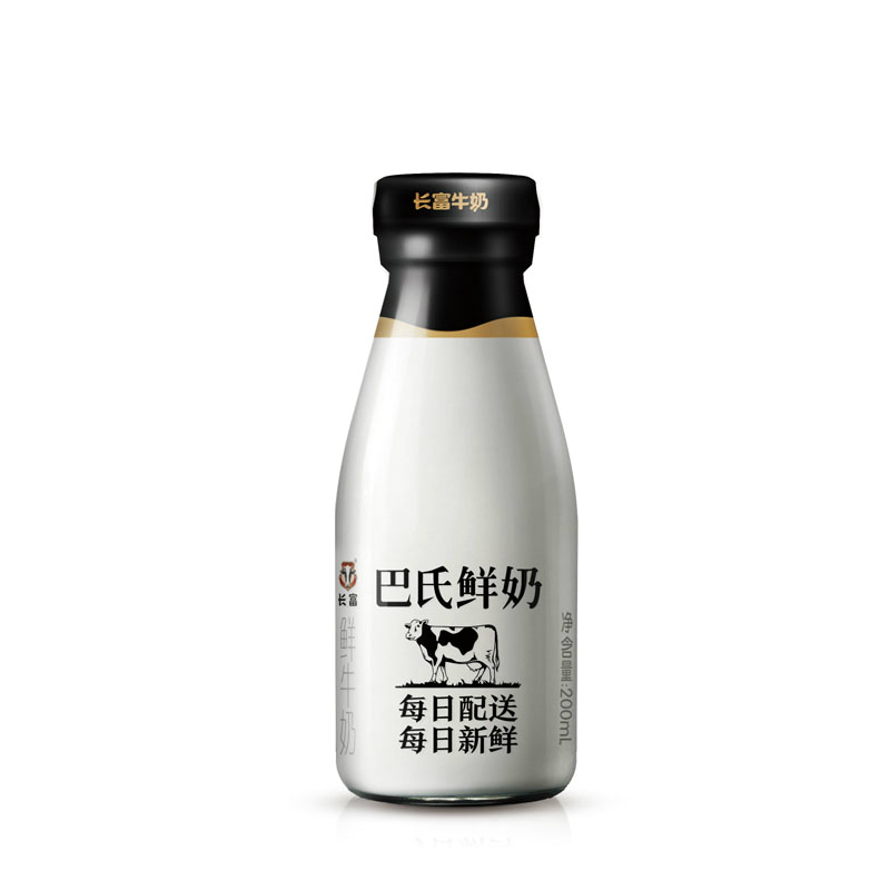 长富巴氏鲜奶玻璃瓶200ml