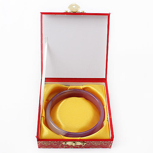 浅紫色渐变色玉手镯a23