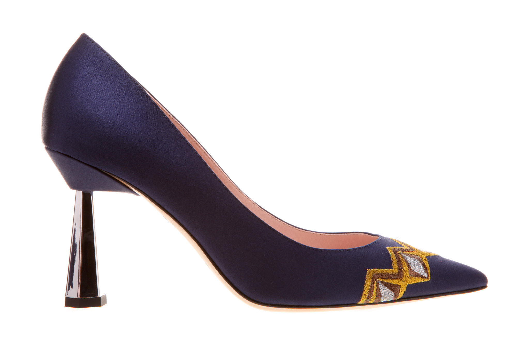 王媛可同款 sheme鹤鸣 简 新中式丝绸刺绣 尖头优雅高跟女单鞋