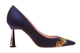 王媛可同款 sheme鹤鸣 简 新中式丝绸刺绣 尖头优雅高跟女单鞋