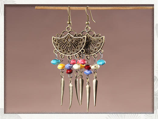 【服饰鞋包】欧美复古特色耳环民族风个性扇形小辣椒耳环 商品图3