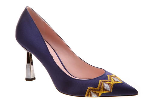 王媛可同款 sheme鹤鸣 简 新中式丝绸刺绣 尖头优雅高跟女单鞋 商品图1