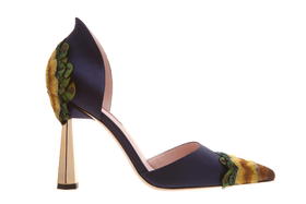 秦岚同款 sheme鹤鸣 迎风 新中式丝绸刺绣 孔雀羽毛 优雅高跟宴会女士中空凉鞋