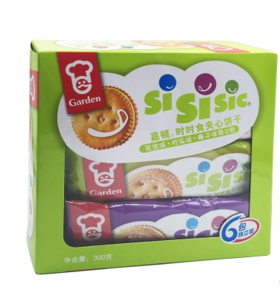 嘉顿时时食夹心饼干300g（花生味+柠乐味+椰子味）