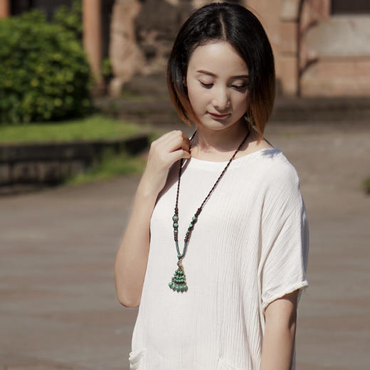 【服饰鞋包】原创民族风长款孔雀项链、孔雀石毛衣链 商品图7