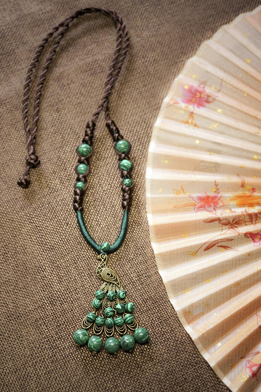【服饰鞋包】原创民族风长款孔雀项链、孔雀石毛衣链 商品图4