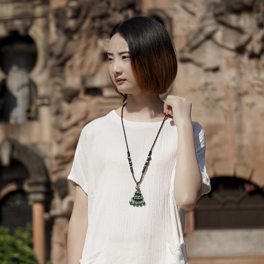 【服饰鞋包】原创民族风长款孔雀项链、孔雀石毛衣链 商品图6
