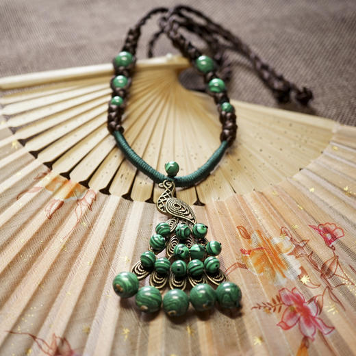【服饰鞋包】原创民族风长款孔雀项链、孔雀石毛衣链 商品图5