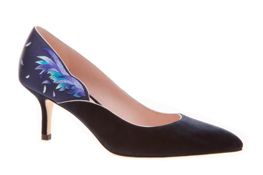 sheme鹤鸣 飞舞 新中式手工刺绣丝绸细跟舒适宴会女单鞋 商品图2