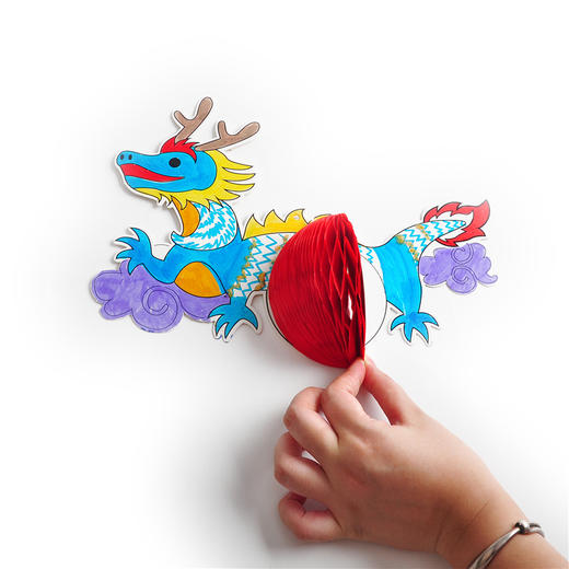 中秋国庆节白卡薄纸福龙挂件 商品图3