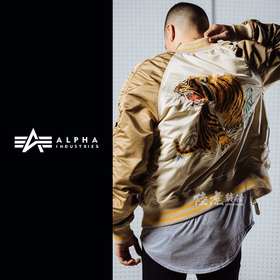 美国进口ALPHA阿尔法MA-1飞行夹克刺绣虎纪念版男女士飞行员外套