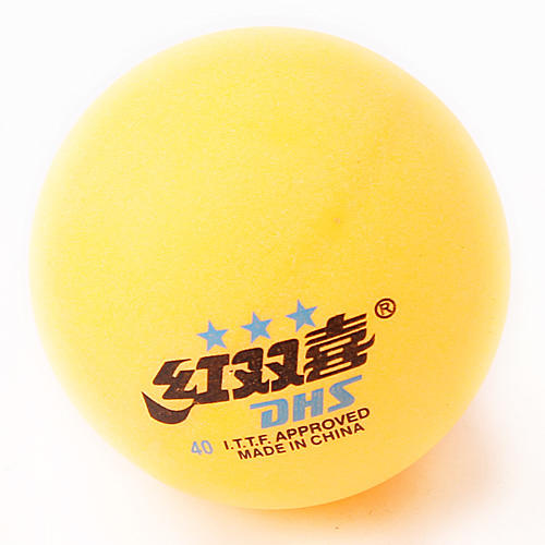 红双喜乒乓球黄色三星级训练比赛用兵乓球6只装a23
