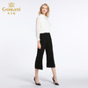 乔万尼春季裤子女时尚百搭宽松高腰显瘦七分黑色阔腿裤EB3F270 商品缩略图2