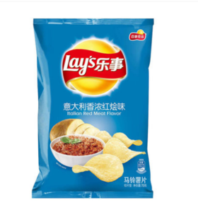 乐事意大利香浓红烩味薯片80克