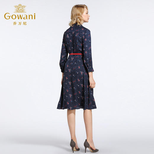 乔万尼春季长袖简约气质修身衬衫碎花连衣裙EB3E210 商品图3