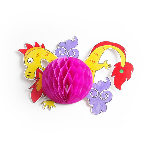 中秋国庆节白卡薄纸福龙挂件 商品图7