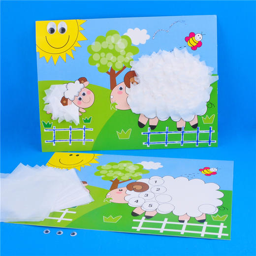 幼儿园课堂手工DIY搓纸小绵羊材料包 商品图3