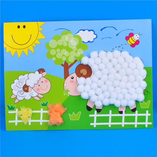 幼儿园课堂手工DIY搓纸小绵羊材料包 商品图1