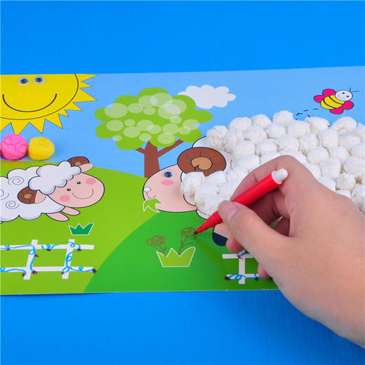 幼儿园课堂手工DIY搓纸小绵羊材料包 商品图10